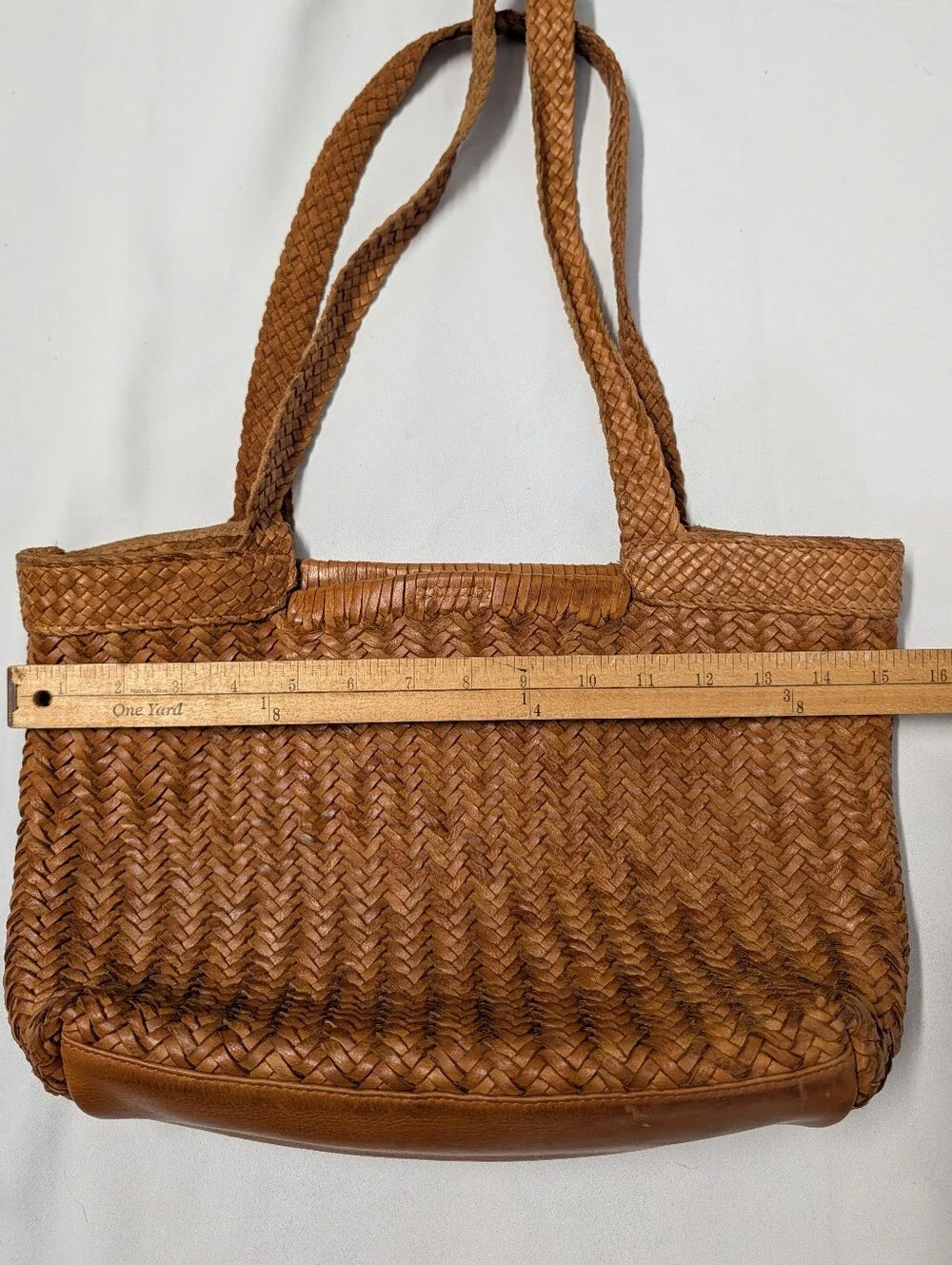 Vilenca Holland Handwoven Braided Genuine Leather / Suede Tote Shoulder Bag